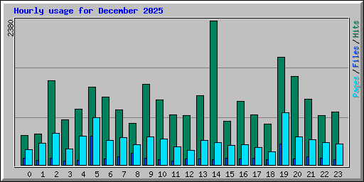 Hourly usage for December 2025
